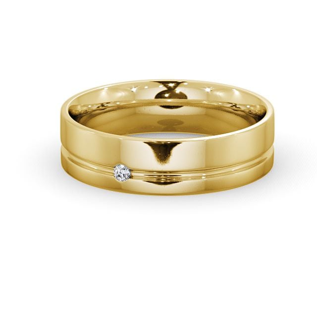 Mens Diamond Wedding Ring 18K Yellow Gold - Harley WBM19_YG_FLAT