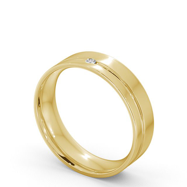 Mens Diamond Wedding Ring 18K Yellow Gold - Harley WBM19_YG_SIDE