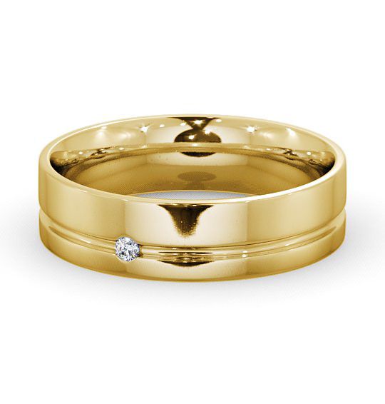  Mens Diamond Wedding Ring 18K Yellow Gold - Harley WBM19_YG_THUMB2 