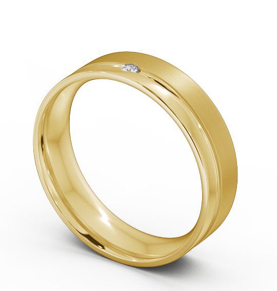  Mens Diamond Wedding Ring 18K Yellow Gold - Harley (Matt) WBM19B_YG_THUMB1 