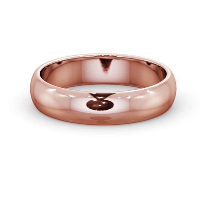 Mens Plain Wedding Ring 18K Rose Gold - D-Shape WBM1_RG_FLAT