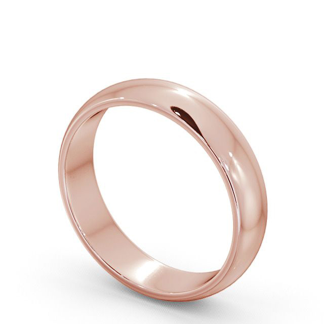 Mens Plain Wedding Ring 18K Rose Gold - D-Shape