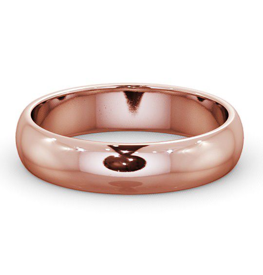Mens Plain D Shape Wedding Ring 18K Rose Gold WBM1_RG_THUMB2 