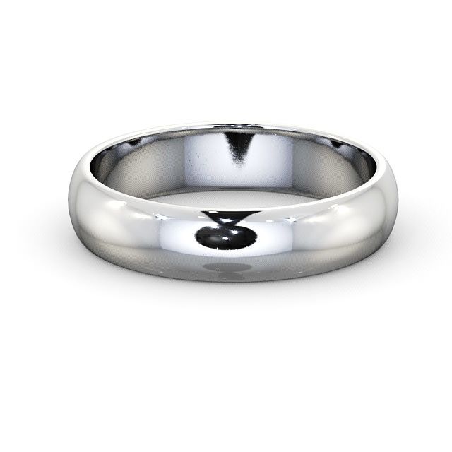 Mens Plain Wedding Ring Platinum - D-Shape WBM1_WG_FLAT