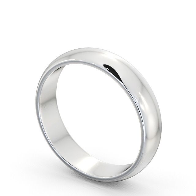 Mens Plain Wedding Ring 9K White Gold - D-Shape WBM1_WG_SIDE