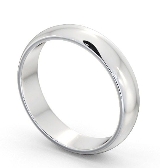 Mens Plain D Shape Wedding Ring Platinum WBM1_WG_THUMB1