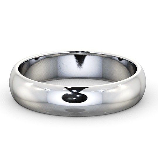 Mens Plain D Shape Wedding Ring Platinum WBM1_WG_THUMB2 