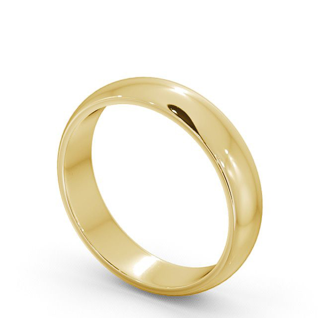 Mens Plain Wedding Ring 9K Yellow Gold - D-Shape WBM1_YG_SIDE