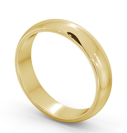 Mens Plain D Shape Wedding Ring 18K Yellow Gold WBM1_YG_THUMB1 