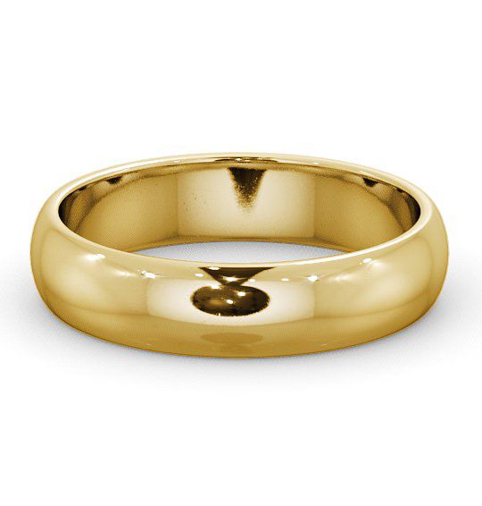 Mens Plain D Shape Wedding Ring 18K Yellow Gold WBM1_YG_THUMB2 