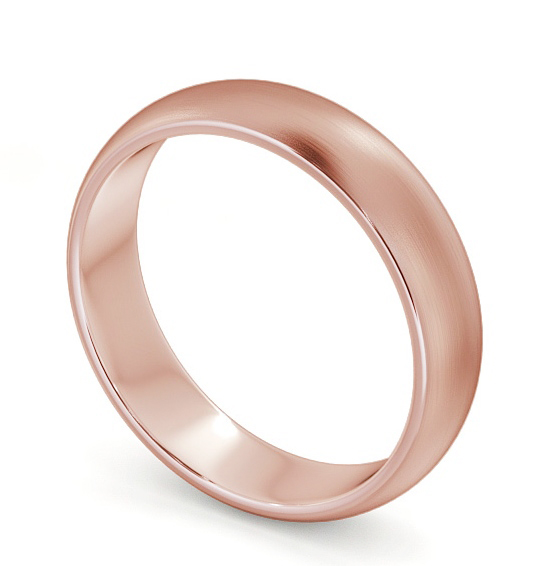  Mens Plain Wedding Ring 18K Rose Gold - D-Shape (Matt) WBM1B_RG_THUMB1 