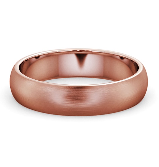  Mens Plain Wedding Ring 18K Rose Gold - D-Shape (Matt) WBM1B_RG_THUMB2 