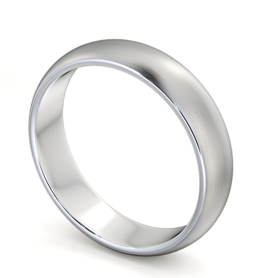 Mens Plain D Shape with Matt Finish Wedding Ring Platinum WBM1B_WG_THUMB1 