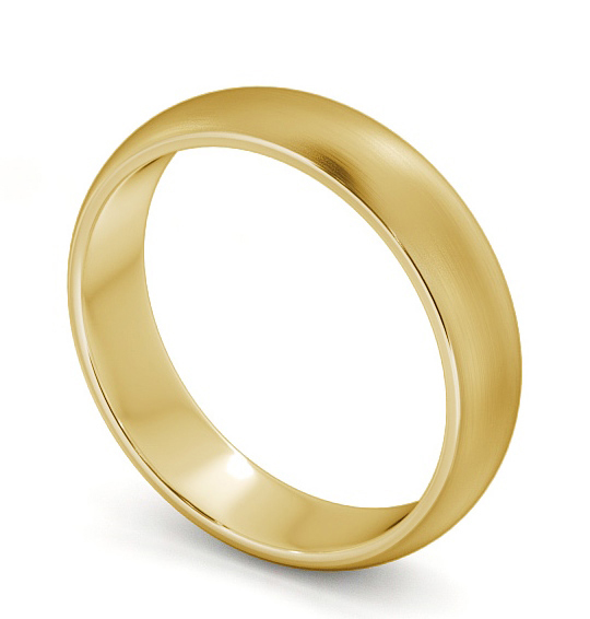 Mens Plain D Shape with Matt Finish Wedding Ring 18K Yellow Gold WBM1B_YG_THUMB1