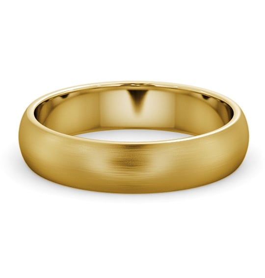 Mens Plain D Shape with Matt Finish Wedding Ring 9K Yellow Gold WBM1B_YG_THUMB2 