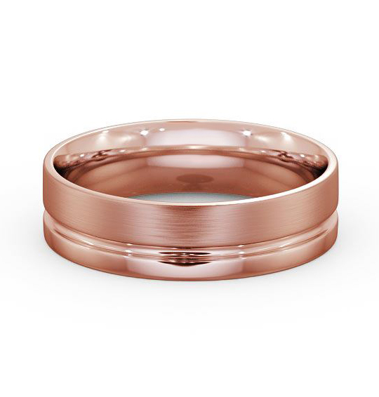 Mens Wedding Ring Flat Court Side Groove Brushed Effect (Matt) WBM20B_RG_THUMB2 