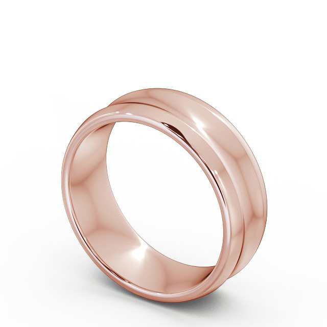Mens Concave Wedding Ring 18K Rose Gold - Dunleer WBM21_RG_SIDE