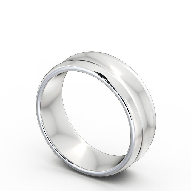 Mens Concave Wedding Ring Palladium - Dunleer WBM21_WG_SIDE