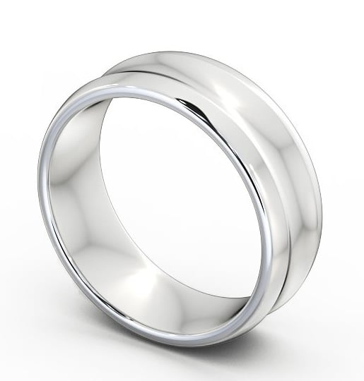  Mens Concave Wedding Ring 18K White Gold - Dunleer WBM21_WG_THUMB1_1 