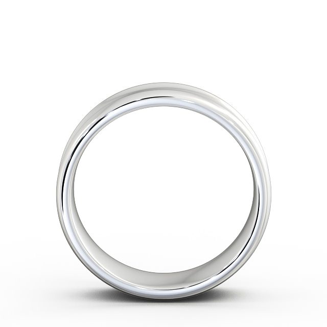 Mens Concave Wedding Ring 18K White Gold - Dunleer WBM21_WG_UP