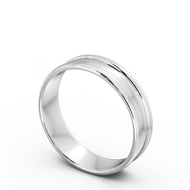 Mens Channel Wedding Ring 18K White Gold - Brede WBM22_WG_SIDE