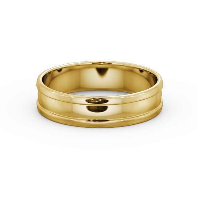 Mens Channel Wedding Ring 9K Yellow Gold - Brede WBM22_YG_FLAT