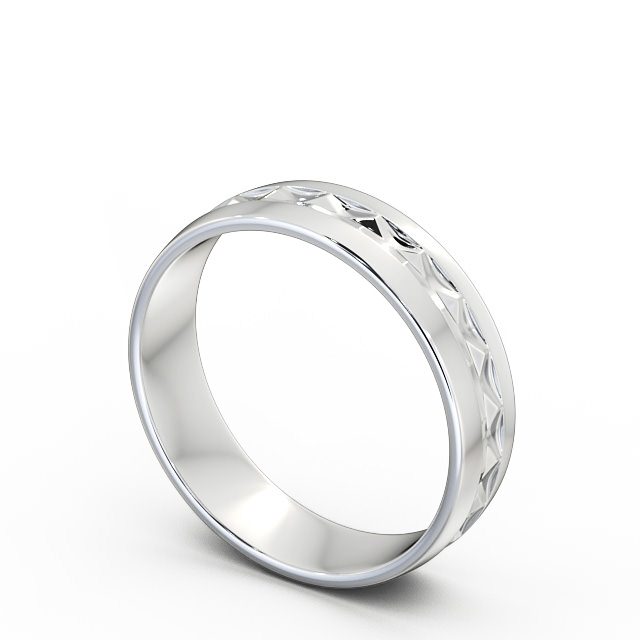 Mens Patterned Wedding Ring Platinum - Costa WBM23_WG_SIDE