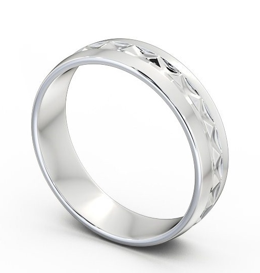 Mens Patterned Wedding Ring 9K White Gold WBM23_WG_THUMB1_1.jpg 