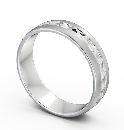  Mens Patterned Wedding Ring Platinum - Costa (Matt) WBM23B_WG_THUMB1 