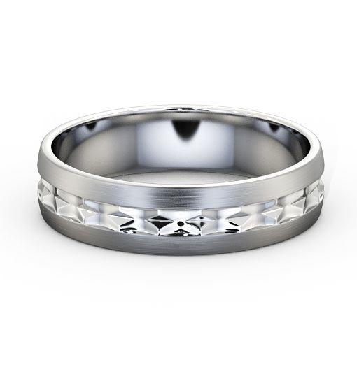  Mens Patterned Wedding Ring Platinum - Costa (Matt) WBM23B_WG_THUMB2 