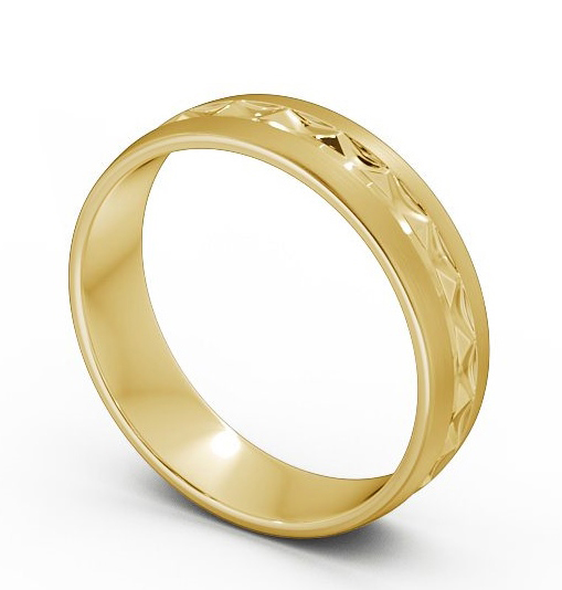  Mens Patterned Wedding Ring 18K Yellow Gold - Costa (Matt) WBM23B_YG_THUMB1 