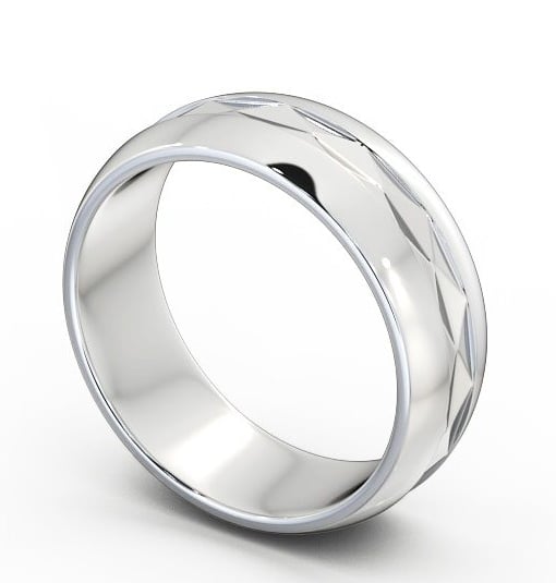  Mens Patterned Wedding Ring 18K White Gold - Gilpin WBM24_WG_THUMB1_2 