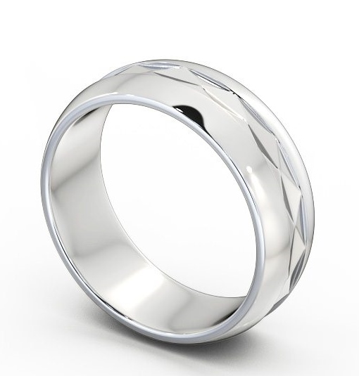 Mens Patterned Wedding Ring 18K White Gold WBM24_WG_THUMB1_1.jpg 