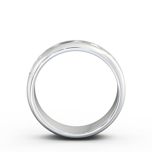 Mens Patterned Wedding Ring Platinum - Gilpin WBM24_WG_UP