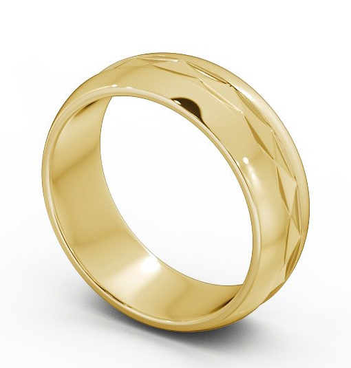 Mens Patterned Wedding Ring 9K Yellow Gold - Gilpin WBM24_YG_THUMB1