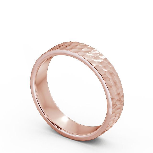 Mens Textured Wedding Ring 18K Rose Gold - Herra WBM25_RG_SIDE