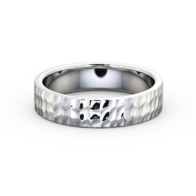 Mens Textured Wedding Ring 18K White Gold - Herra WBM25_WG_FLAT