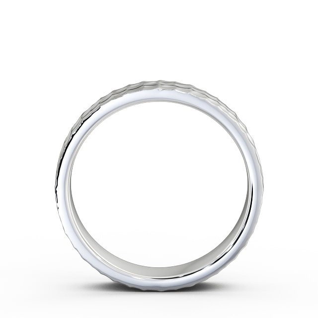 Mens Textured Wedding Ring 18K White Gold - Herra WBM25_WG_UP