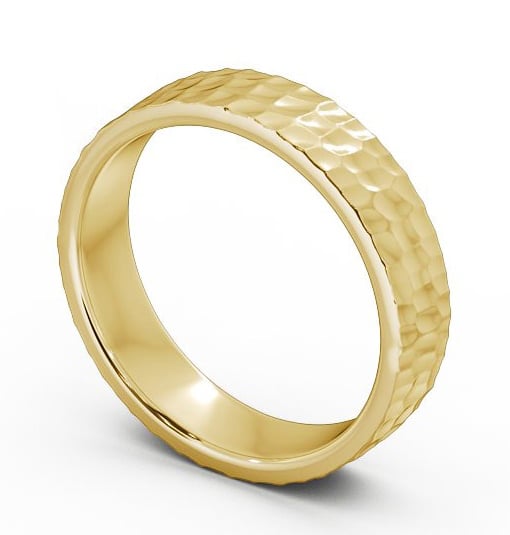 Mens Textured Wedding Ring 18K Yellow Gold - Herra WBM25_YG_THUMB1