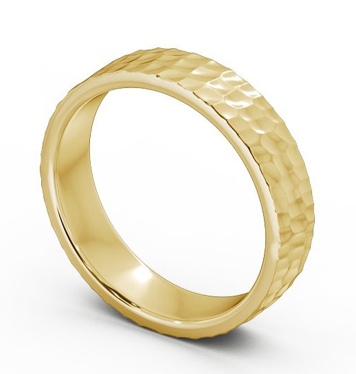 Mens Textured Hammered Effect Wedding Ring 18K Yellow Gold WBM25_YG_THUMB1_1.jpg