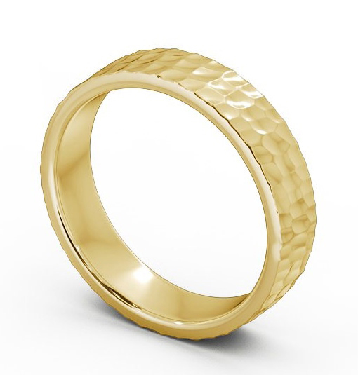 Mens Textured Hammered Effect Wedding Ring 9K Yellow Gold WBM25_YG_THUMB1_2.jpg