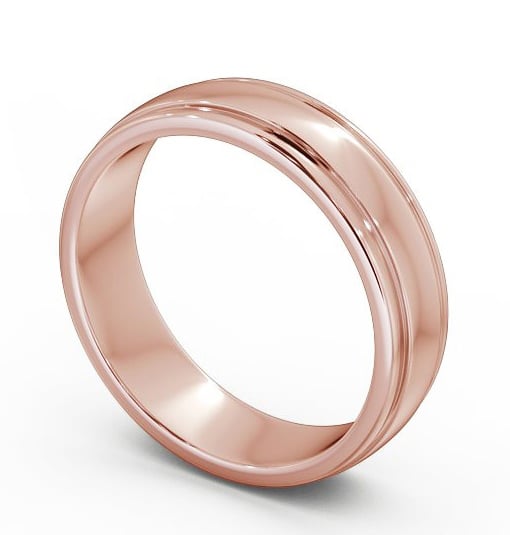  Mens Grooved Wedding Ring 9K Rose Gold - Halwell WBM26_RG_THUMB1 