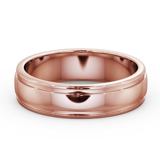  Mens Grooved Wedding Ring 18K Rose Gold - Halwell WBM26_RG_THUMB2 