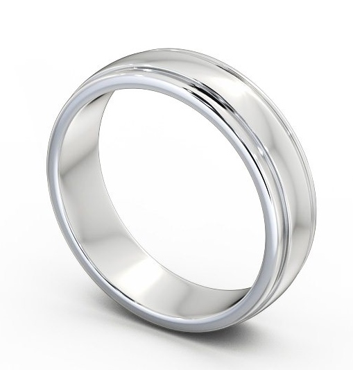  Mens Grooved Wedding Ring 9K White Gold - Halwell WBM26_WG_THUMB1 