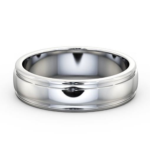  Mens Grooved Wedding Ring 18K White Gold - Halwell WBM26_WG_THUMB2_2 