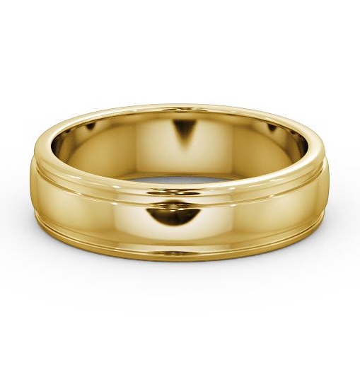  Mens Grooved Wedding Ring 18K Yellow Gold - Halwell WBM26_YG_THUMB2 