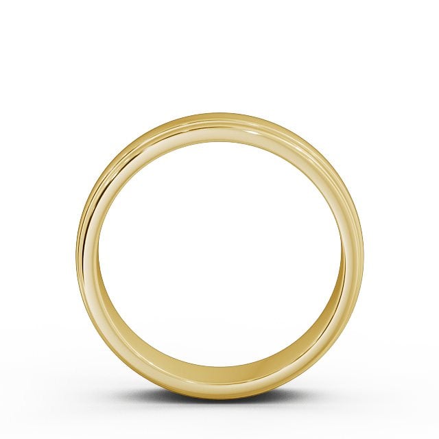 Mens Grooved Wedding Ring 18K Yellow Gold - Halwell WBM26_YG_UP