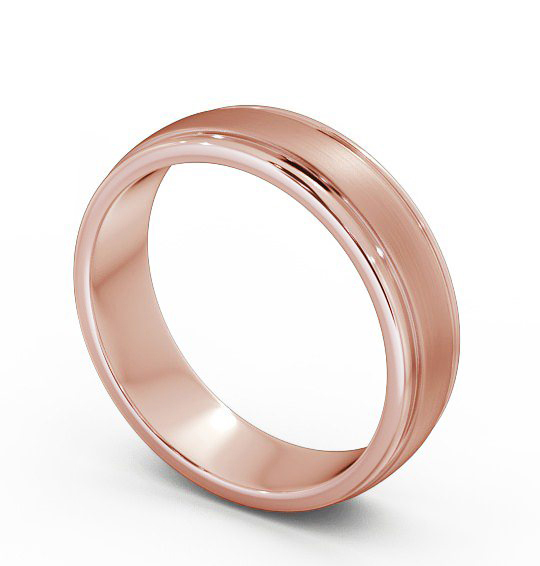 Mens Grooved Matt Finish Wedding Ring 18K Rose Gold WBM26B_RG_THUMB1