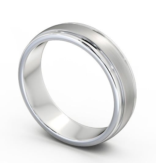  Mens Grooved Wedding Ring 18K White Gold - Halwell (Matt) WBM26B_WG_THUMB1_1 