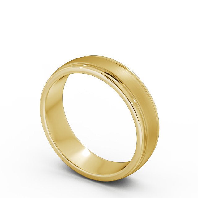 Mens Grooved Wedding Ring 9K Yellow Gold - Halwell (Matt) WBM26B_YG_SIDE